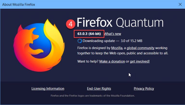 Check What Version Of Firefox Do You Have Installed On Your System About Firefox displaying Firefox version