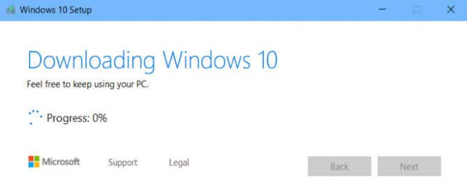 Downloading Windows 10 Downloading Windows 10