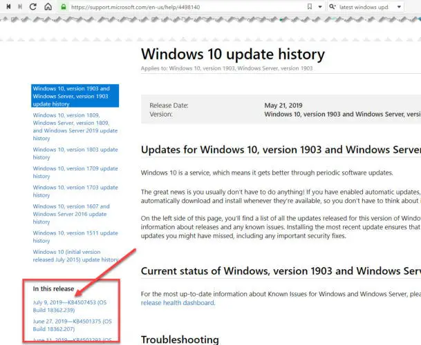Windows 10 latest cumulative update Windows 10 latest cumulative update