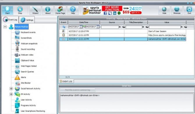 Spyrix Free Keylogger