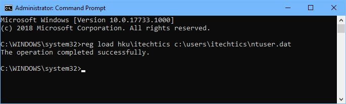 Loading User registry in Registry Editor