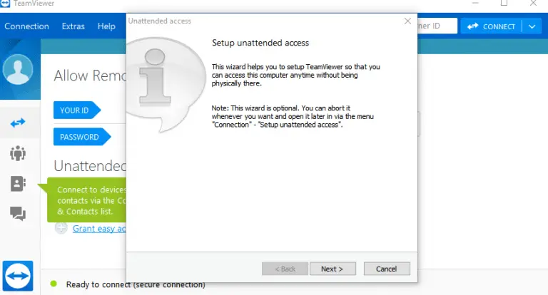what is teamviewer 11 unattwnded access
