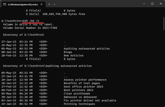 How To List Files And Folders In Windows Using Command Prompt