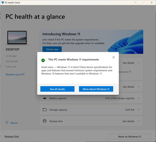 Download Windows 11 25H2 ISO (Direct Download Links) 3 PC Health Check Tool